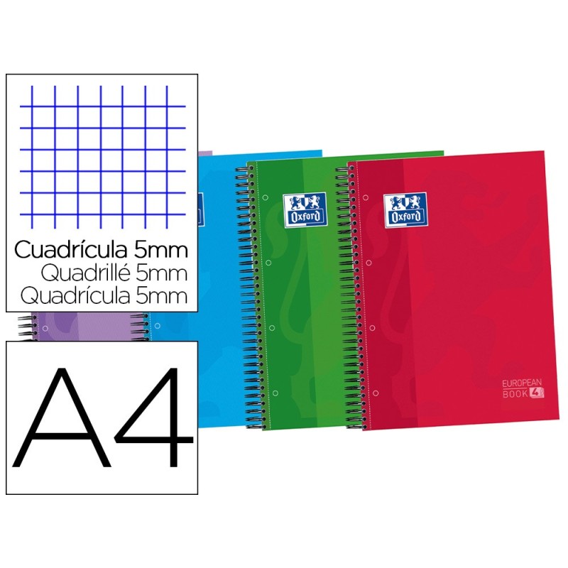 Bloc espiral oxford tapa extradura optik paper microperdin a4 120 h 50% hojas gratis cuadros 5 mm con 3 separadores Bloc espiral oxford tapa extradura optik paper microperdin a4 120 h 50% hojas gratis cuadros 5 mm con 3 separadores