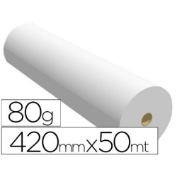 Papel reprografia para plotter 420mmx50mt 80gr impresion ink-jet