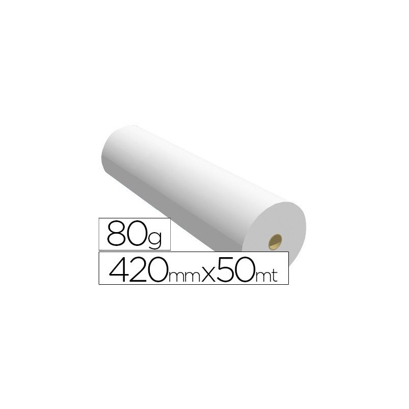 Papel reprografia para plotter 420mmx50mt 80gr impresion ink-jet