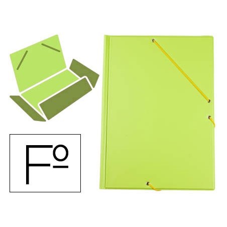 Carpeta liderpapel gomas plastico folio solapas color verde pistacho