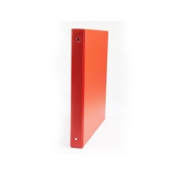 Carpeta liderpapel 4 anillas 25 mm redondas plastico folio color rojo