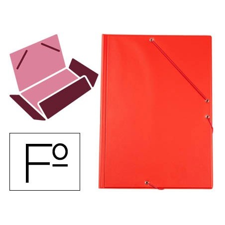 Carpeta liderpapel gomas plastico folio solapas color rojo