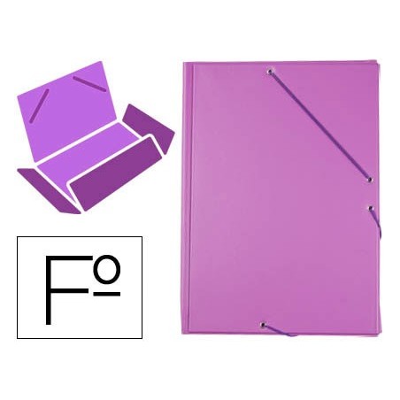 Carpeta liderpapel gomas plastico folio solapas color lila