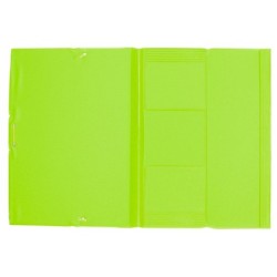 Carpeta liderpapel gomas plastico folio solapas color verde pistacho