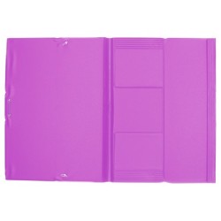 Carpeta liderpapel gomas plastico folio solapas color lila