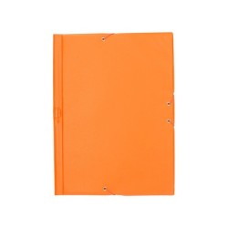 Carpeta liderpapel gomas plastico folio solapas color naranja