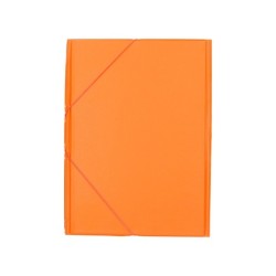Carpeta liderpapel gomas plastico folio solapas color naranja