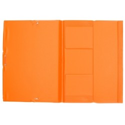 Carpeta liderpapel gomas plastico folio solapas color naranja