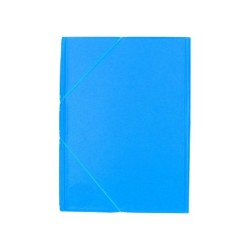 Carpeta liderpapel gomas plastico folio solapas color celeste