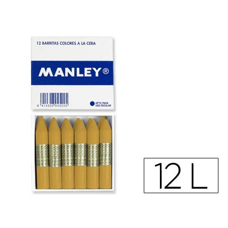 Lapices cera manley unicolor ocre madera n.64 cajade 12 unidades