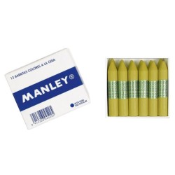 Lapices cera manley unicolor ocre madera n.64 cajade 12 unidades