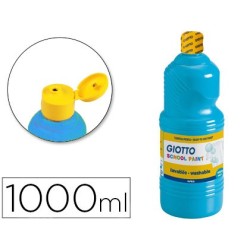 Tempera liquida giotto escolar lavable 1000 ml azul cyan