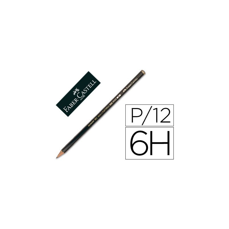 Lapices de grafito faber 9000 6h unidad