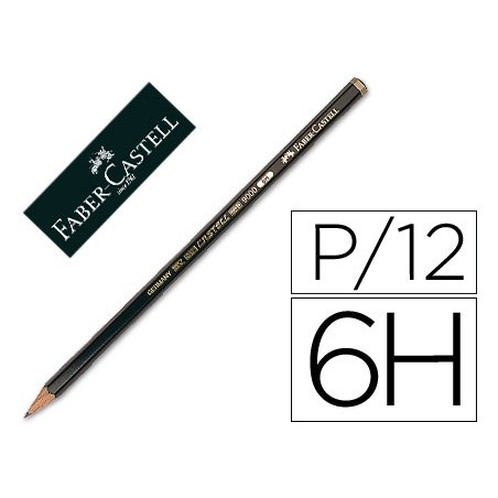 Lapices de grafito faber 9000 6h unidad