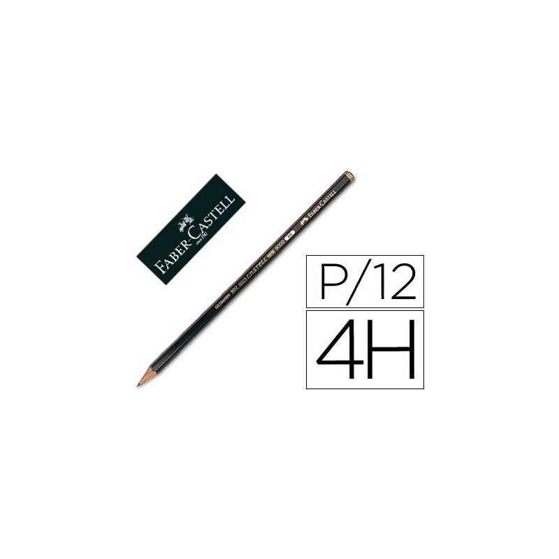 Lapices de grafito faber 9000 4h unidad