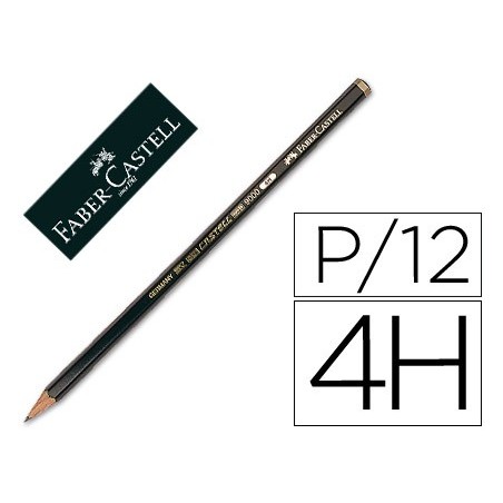 Lapices de grafito faber 9000 4h unidad