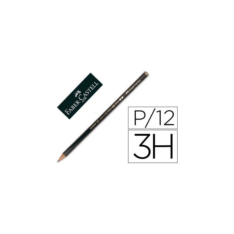 Lapices de grafito faber 9000 3h unidad