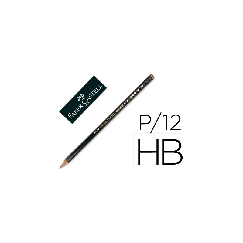 Lapices de grafito faber 9000 hb unidad