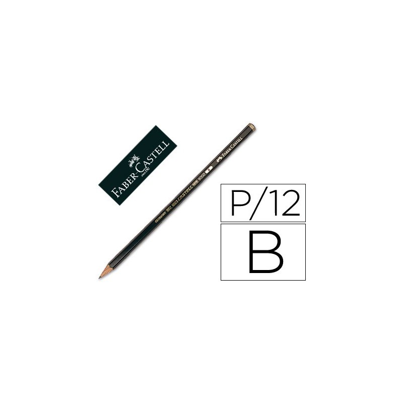 Lapices de grafito faber 9000 b unidad