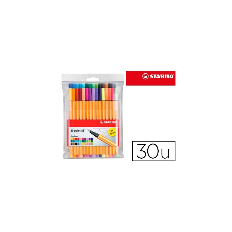 Rotulador stabilo point 88 colores neon estuche 255 unidades Rotulador stabilo point 88 colores neon estuche 255 unidades