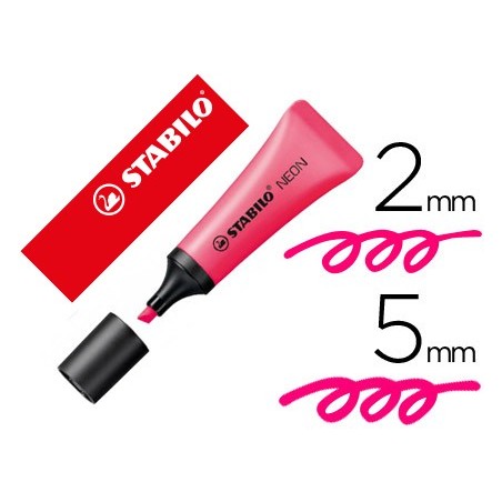 Rotulador stabilo fluorescente 72 rosa neon