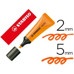 Rotulador stabilo fluorescente 72 naranja neon