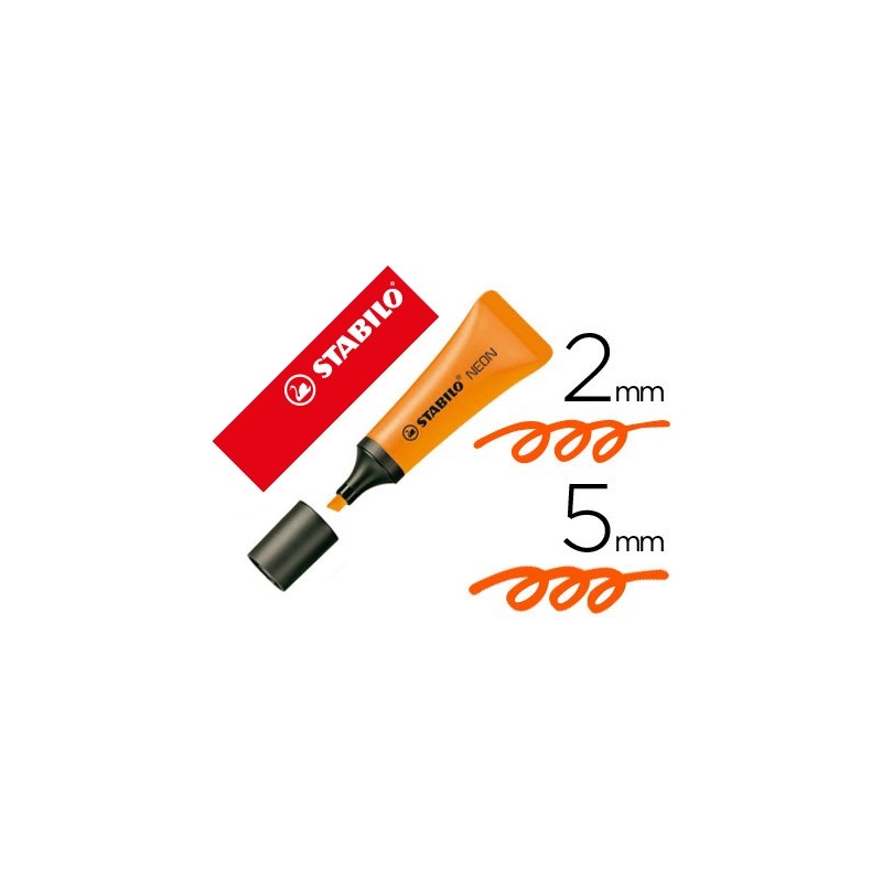 Rotulador stabilo fluorescente 72 naranja neon