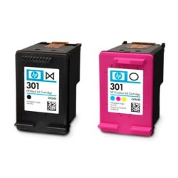 Ink jet hp 301 pack con tinta negra y tinta tricolor 1000/1001 3000/ 3050/3050se/3050ve 1050a/2050a/2054a/3050a