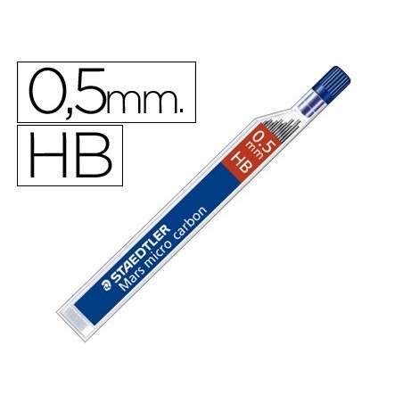 Minas staedtler mars micro grafito 0,5 mm hb tubo con 12 minas