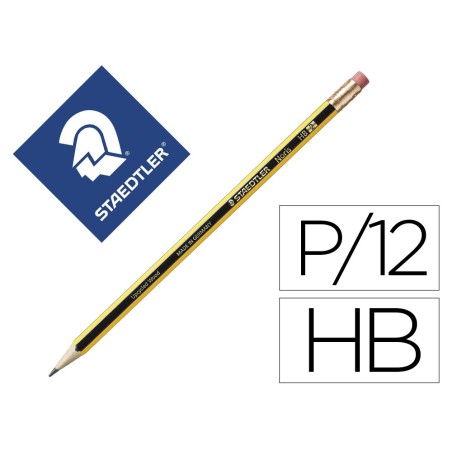 Lapices de grafito staedtler noris n.2 hb con goma de borrar unidad