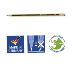 Lapices de grafito staedtler noris n.2 hb con goma de borrar unidad