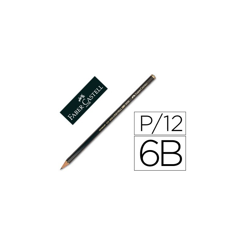 Lapices de grafito faber 9000 6b unidad