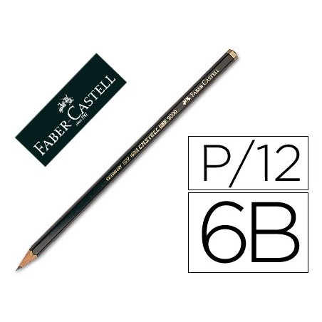 Lapices de grafito faber 9000 6b unidad