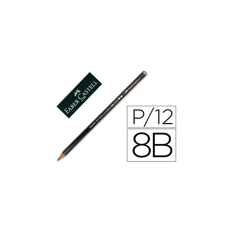 Lapices de grafito faber 9000 8b unidad