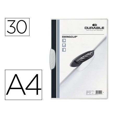 Carpeta swingclip dossier pinza lateral y giratoria blanco din a4 capacidad 30 hojas