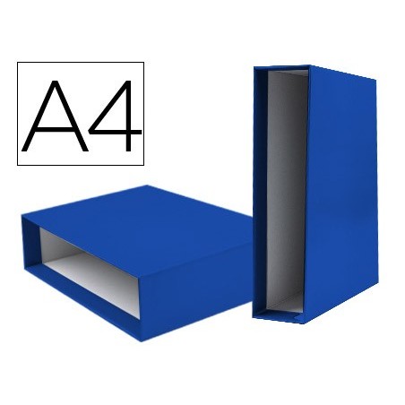 Caja archivador liderpapel de palanca carton din a4 documenta lomo 75mm color azul