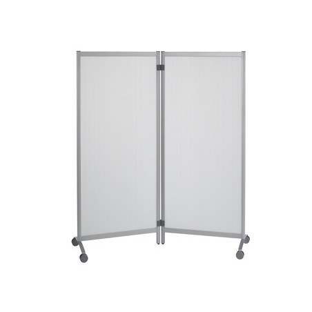 Mampara separadora paperflow polipropileno translucido con ruedas 2 hojas