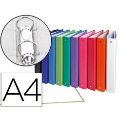 Carpeta de 2 anillas 30mm redondas exacompta a4 carton forrado colores surtidos