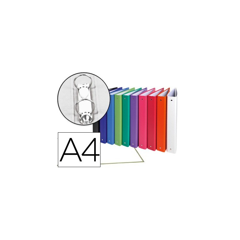 Carpeta de 2 anillas 30mm redondas exacompta a4 carton forrado colores surtidos