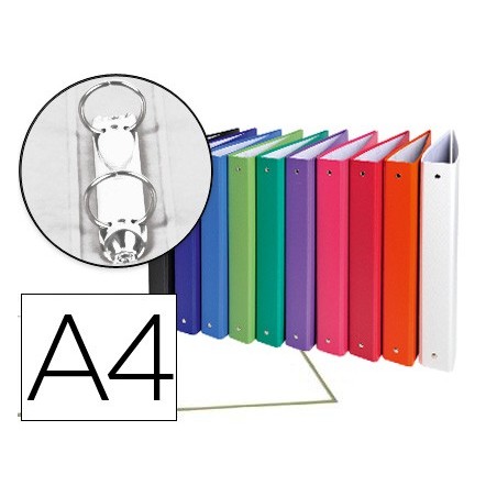 Carpeta de 2 anillas 30mm redondas exacompta a4 carton forrado colores surtidos