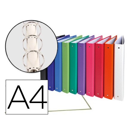 Carpeta de 4 anillas 30mm redondas exacompta a4 carton forrado colores surtidos