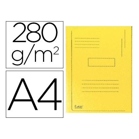 Subcarpeta cartulina reciclada exacompta a4 amarillo 280g/m2 con 2 solapas interior