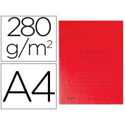 Subcarpeta cartulina reciclada exacompta a4 roja 280g/m2 con 2 solapas interior