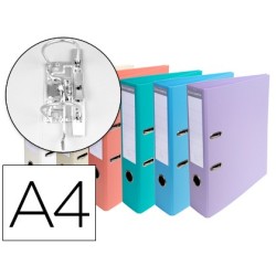 Archivador de palanca exacompta carton forrado pvc din a4 colores pasteles surtidos lomo 70 mm con