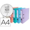 Archivador de palanca exacompta carton forrado pvc din a4 colores pasteles surtidos lomo 70 mm con