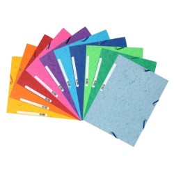 Carpeta exacompta gomas cartulina lustrada tres solapas din a4 colores surtidos