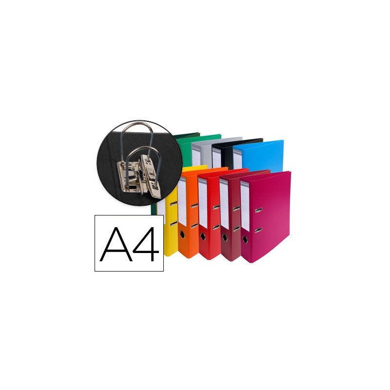 Archivador de palanca exacompta carton forrado pvc din a4 colores surtidos lomo 70 mm con compresor