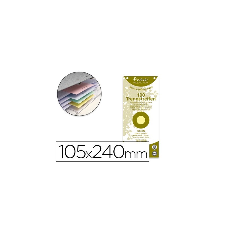 Separador exacompta cartulina reciclada juego de 100 separadores 105x240 con taladros colores surtidos