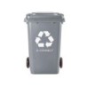 Papelera contenedor q-connect plastico gris para desechos en general 100 l con tapa y ruedas 750x470x370 mm
