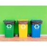 Papelera contenedor q-connect plastico gris para desechos en general 100 l con tapa y ruedas 750x470x370 mm